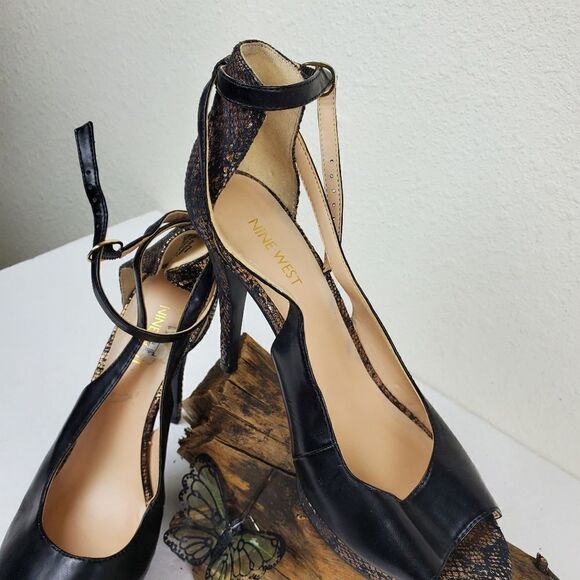 Nine west faux leather ankle strap heels - Picture 6 of 8